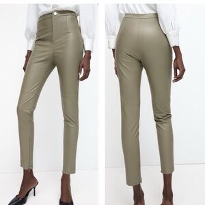 Zara Grizzly Grey Faux Leather Trousers – Small - NWOT